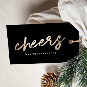Cheers Luxe Holiday Gift Tag Geschenkanhänger