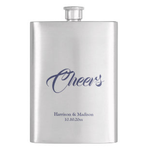 Cheers marineblaue Hochzeitsgeschenke Flachmann