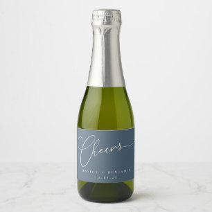 Cheers Minimal Dark Blue Script Custom Wedding