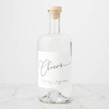 Cheers Minimal Schwarz-weiße Script Custom Wedding