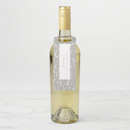 Cheers Minimalistisch Gray Holly Pattern Flaschenanhänger