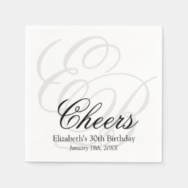 Cheers Mit Monogramm 30. Geburtstag Party Serviette