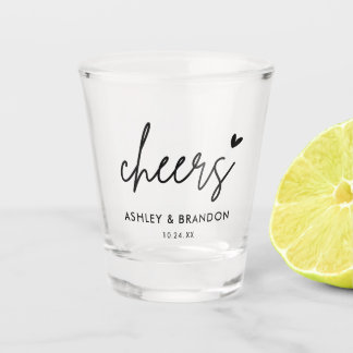 Cheers Moderne Hochzeitsparty favorisiert Shot Gla Schnapsglas