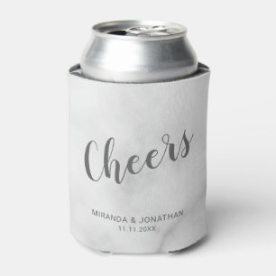 "Cheers" Modernes Skript Weißes Marmor Dosenkühler