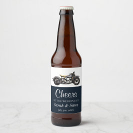 Cheers Motorrad Vintage Hochzeit Datum Brauerei Bierflaschenetikett