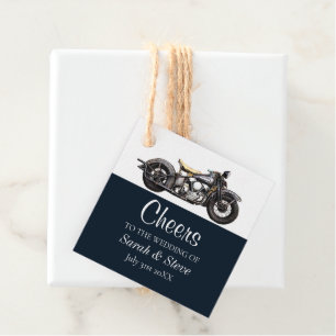 Cheers Motorrad Vintage Hochzeit Datum Brauerei Geschenkanhänger