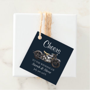 Cheers Motorrad Vintage Hochzeit Datum Brauerei Geschenkanhänger
