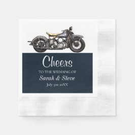 Cheers Motorrad Vintage Hochzeit Datum Brauerei Serviette