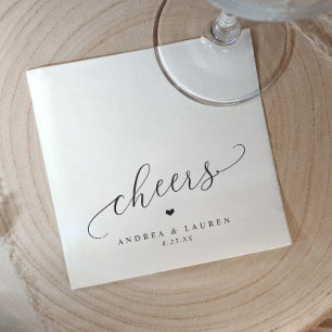 Cheers Napkins Herz Romantische Moderne Hochzeit Serviette