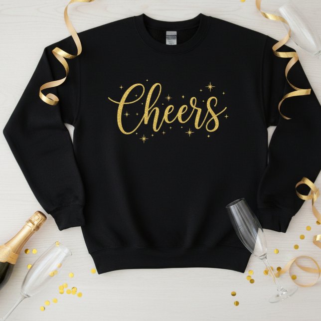  🥂 Cheers New Year Sweatshirt | Cozy Gold Glitter (Von Creator hochgeladen)