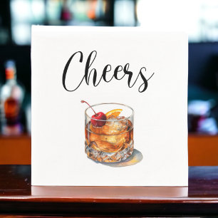 Cheers Old Fashioned Cocktail-Getränk Serviette