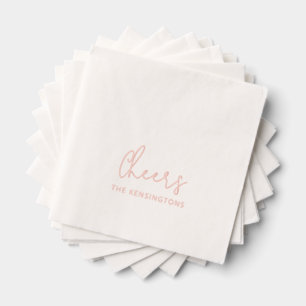 Cheers Personalisiert Name Moderne Script Wedding Servietten Mit Folie