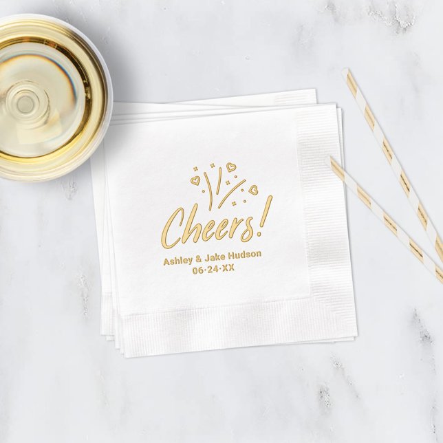 Cheers Personalisiert Wedding Monogram Servietten Mit Folie (Von Creator hochgeladen)