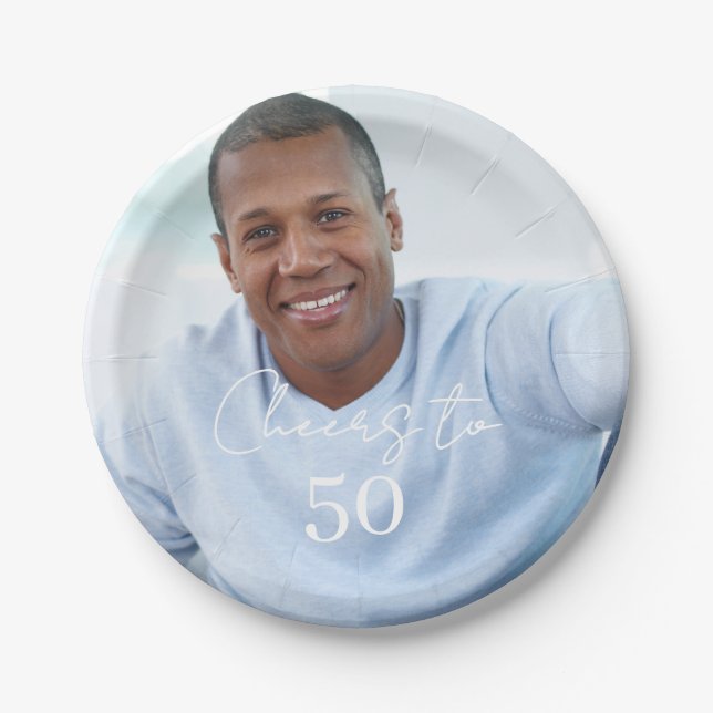 Cheers photo birthday party pappteller (Vorderseite)