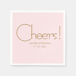 Cheers Pink und Gold Calligraphy Custom Wedding N Serviette
