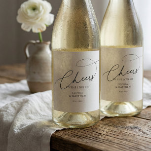 Cheers Schrift-Typografie Weiße Hochzeit Weinetikett