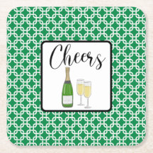 Cheers Script Champagne Glasses Celebration