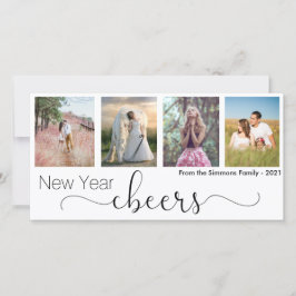 Cheers Script Happy New Year 2021 Foto Collage Feiertagskarte