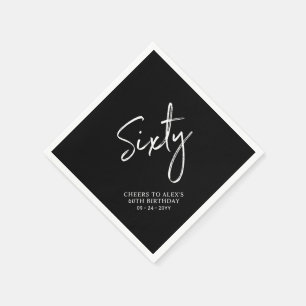 Cheers Sixty Moderne Erwachsene 60. Geburtstagsf Serviette