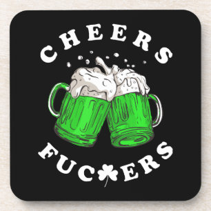 Cheers St Patricks Day Beer Drink Funny Getränkeuntersetzer