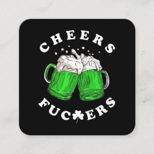 Cheers St Patricks Day Beer Drink Funny Quadratische Visitenkarte