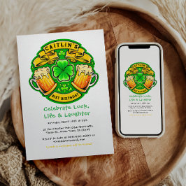 Cheers St Patricks Day Kleeblatt 21. Geburtstag Einladung