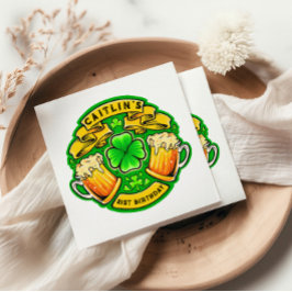 Cheers St Patricks Day Kleeblatt 21. Geburtstag Serviette