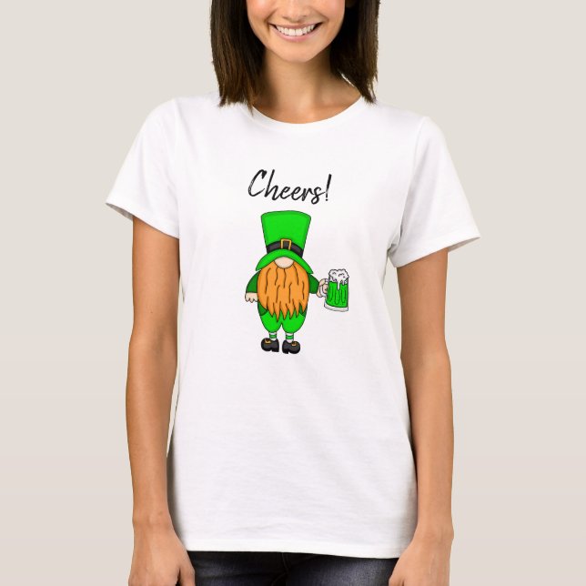 Cheers St Patrick's Day Leprechaun | Grünes Bier T-Shirt (Vorderseite)