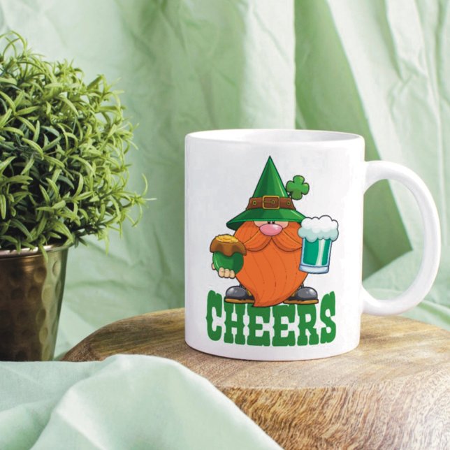 Cheers St. Patricks Day Leprechaun Kaffeetasse (Von Creator hochgeladen)