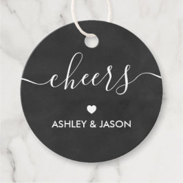 Cheers Tag, Hochzeitwein oder Champagner Chalkboar Geschenkanhänger