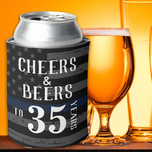 Cheers Thin Blue Line Custom Police Retirement Dosenkühler (Von Creator hochgeladen)