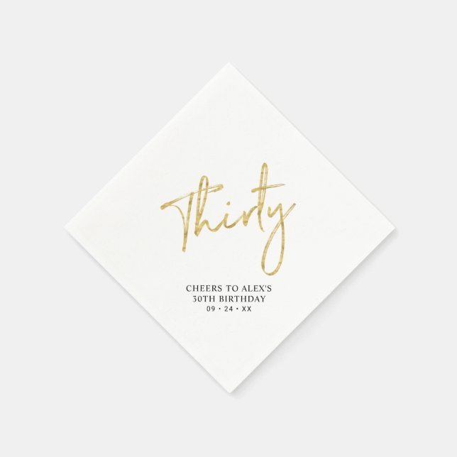 Cheers Thirty | Modernes Erwachsener 30. Geburtsta Serviette (Ecke)