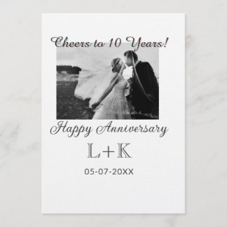 Cheers to 10 Years happy anniversary add photo dat Einladung
