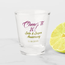 Cheers to 10th wedding anniversary mauve golden na