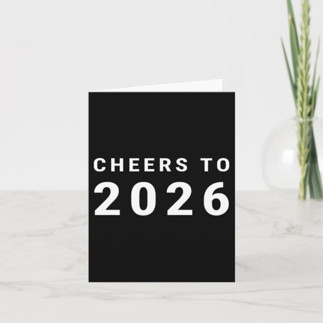 Cheers To 2026 Minimalist New Year  Karte (Vorderseite)