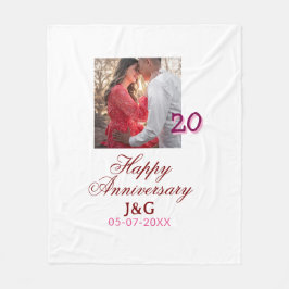 Cheers to 20 Years happy anniversary add photo dat Fleecedecke