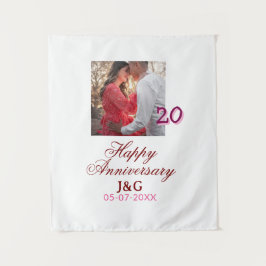 Cheers to 20 Years happy anniversary add photo dat Wandteppich