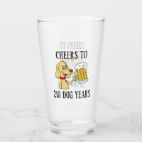 Cheers to 210 Dog Years 30. Geburtstagsglas