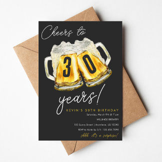 Cheers to 30 Years Birthday Invitation Einladung