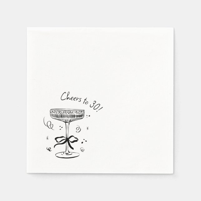 Cheers to 30 Years Cocktail Party Serviette (Vorderseite)