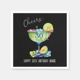 Cheers to 30 Years Milestone Birthday Serviette