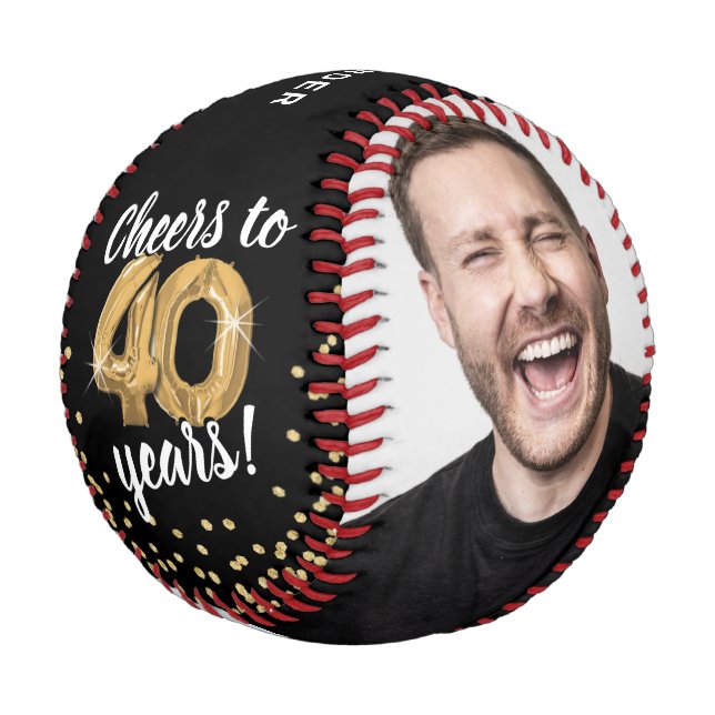 Cheers to 40 Years - 40th birthday Photo Baseball (Schrägansicht)