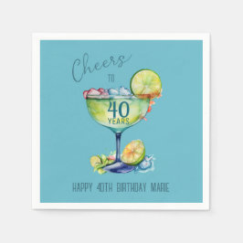 Cheers to 40 Years Milestone Birthday Serviette
