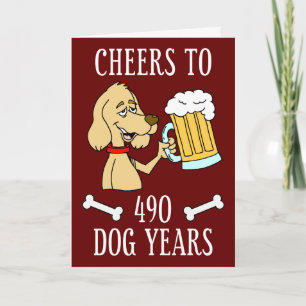 Cheers to 490 Hunde Years 50. Geburtstagskarte Karte
