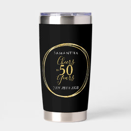Cheers to 50 Years 50th Birthday Black Gold Party Thermobecher