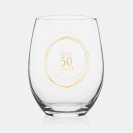 Cheers to 50 Years 50th Birthday Gold Typography Weinglas Ohne Stiel