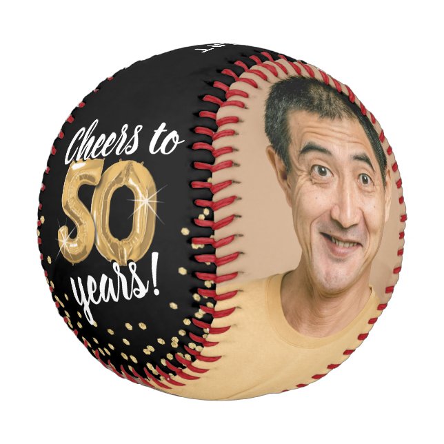 Cheers to 50 Years - 50th birthday Photo Baseball (Schrägansicht)