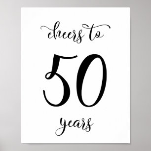 Cheers to 50 years birthday sign poster