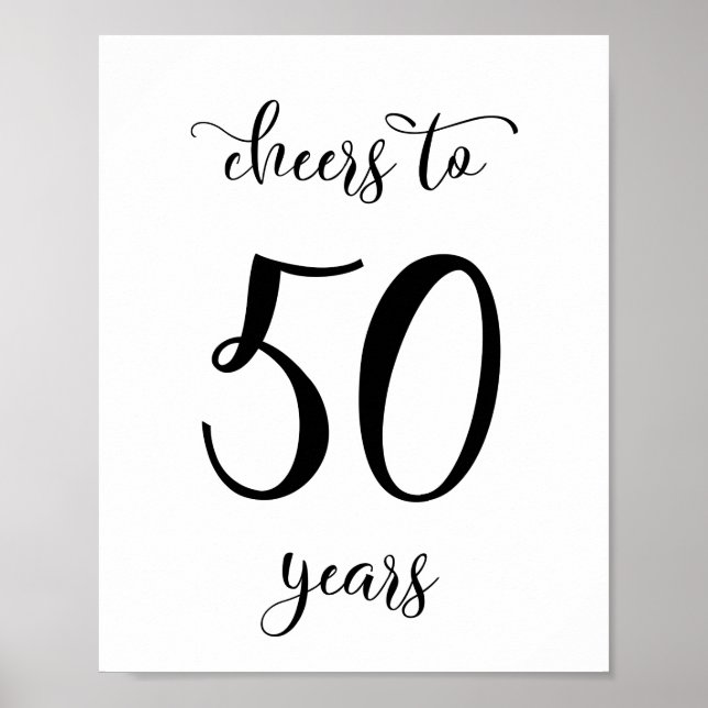 Cheers to 50 years birthday sign poster (Vorne)