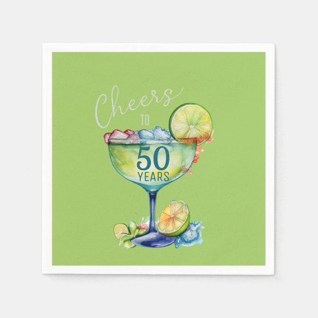 Cheers to 50 Years Milestone Birthday  Serviette (Vorderseite)